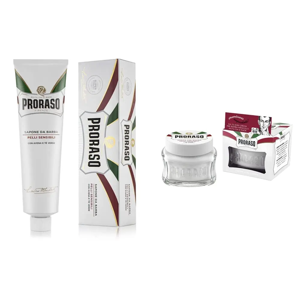 Proraso Sensitive Shaving Cream & Pre-Shave Conditioning Cream for Men | Soothing Oatmeal & Green Tea Formula - main product image