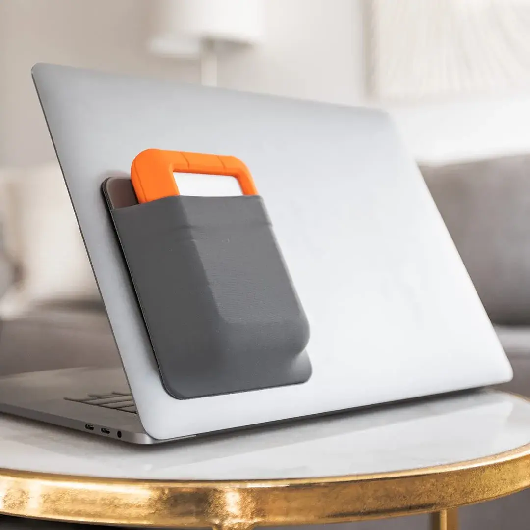 Slipdrive Gray Portable Hard Drive Sleeve for Laptops | 13.97cm x 11.43cm (5.5" x 4.5") Stick-On Case - view 8