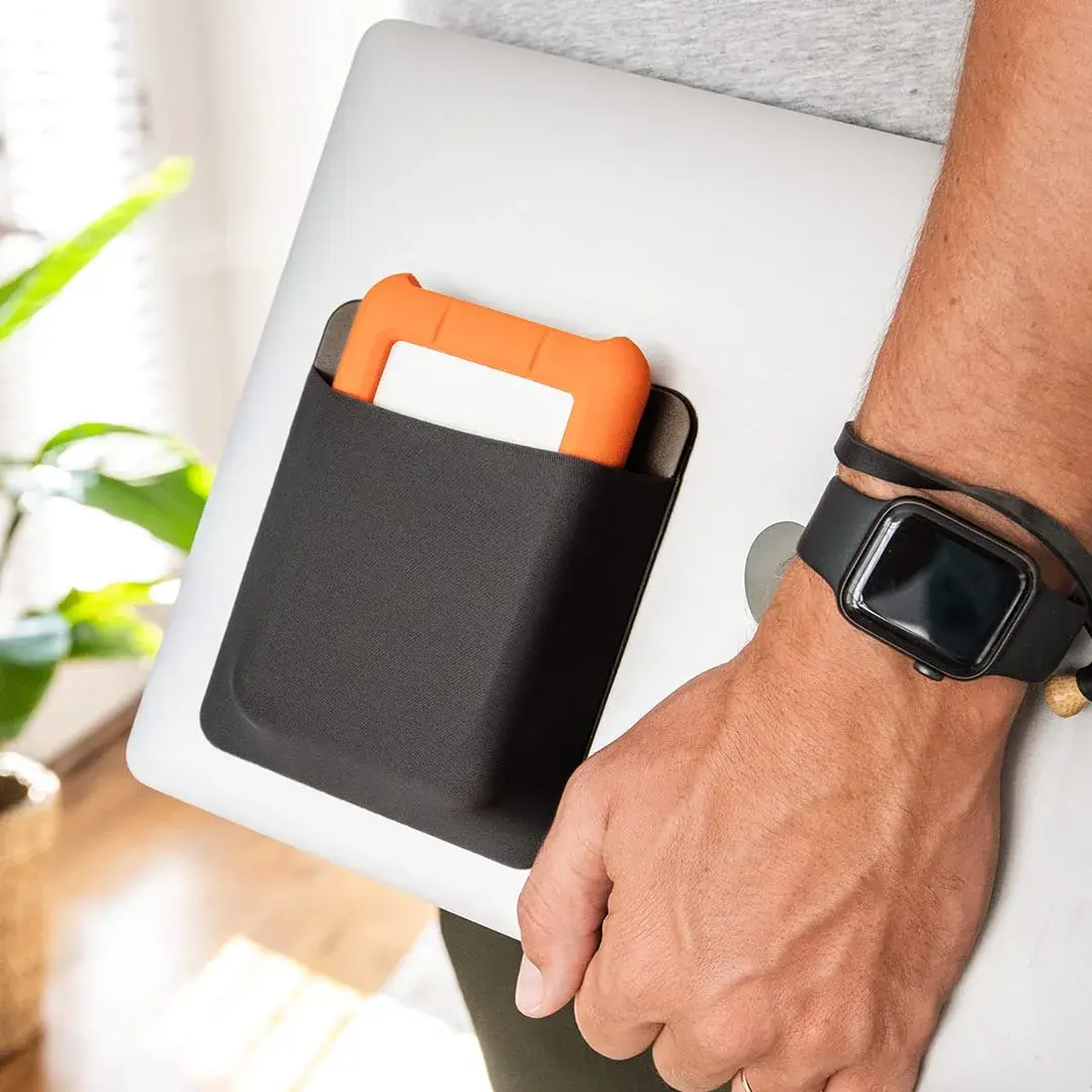 Slipdrive Black Portable Hard Drive Sleeve for Laptops | Stick-on External HDD Case 12.7cm x 10.16cm - view 6