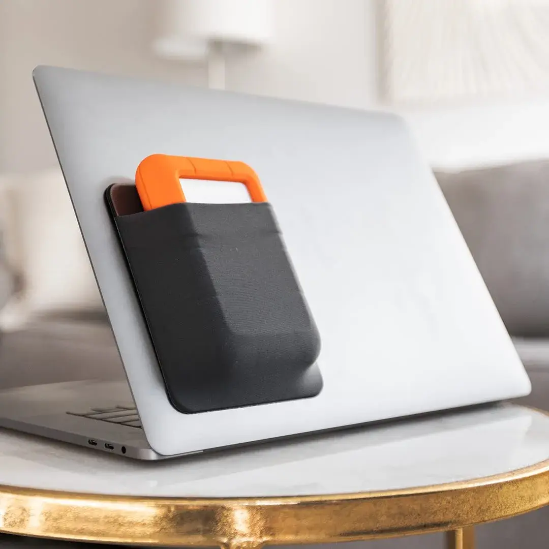 Slipdrive Black Portable Hard Drive Sleeve for Laptops | Stick-on External HDD Case 12.7cm x 10.16cm - view 7