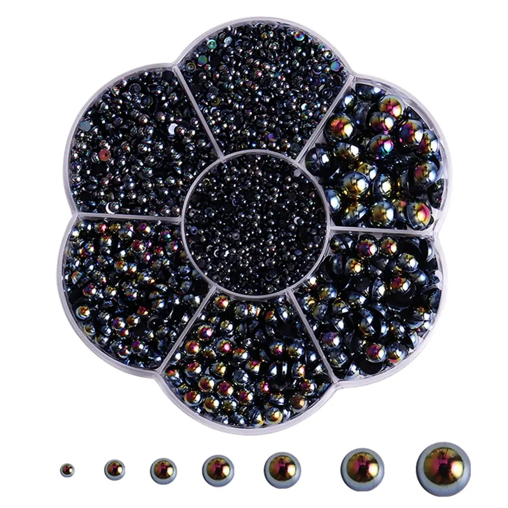 BLAAROOM Half Pearls for Crafts 2mm-10mm | Flatback DIY Nail Art & Jewelry (70-120 chars) - main product image