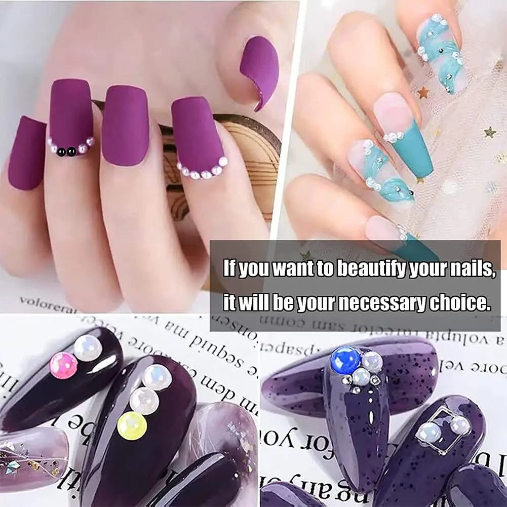 BLAAROOM Half Pearls for Crafts 2mm-10mm | Flatback DIY Nail Art & Jewelry (70-120 chars) - view 8