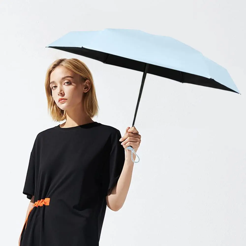 ESUFEIR Mini Sun Umbrella for Purse with Case, Skyblue 14 cm (5.5 in) | UPF 50+ UV Protection - view 7