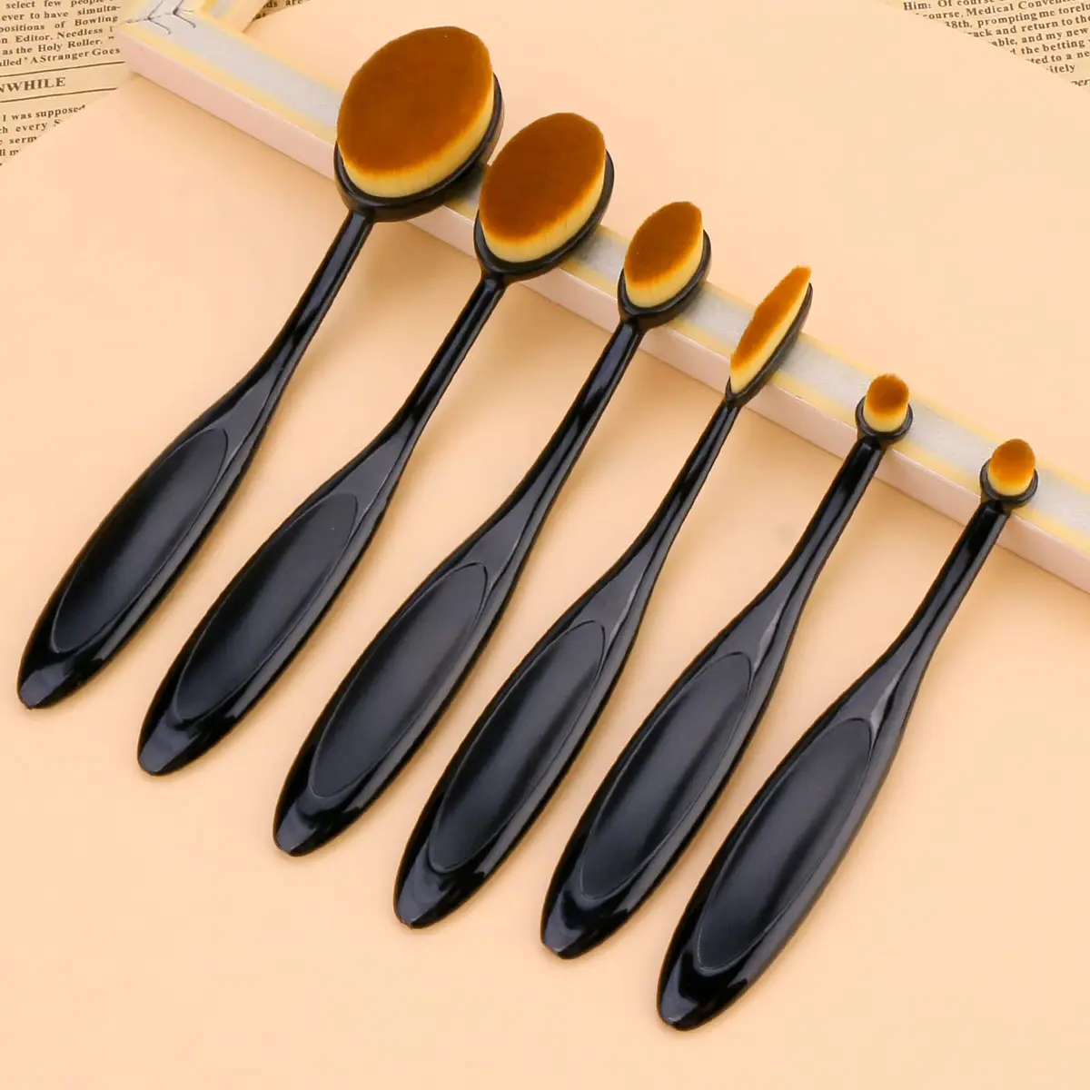 UNIMEIX Blending Brush Set for Card Making 6 Pack Brown | Soft Nylon & Plastic Handle - main product image