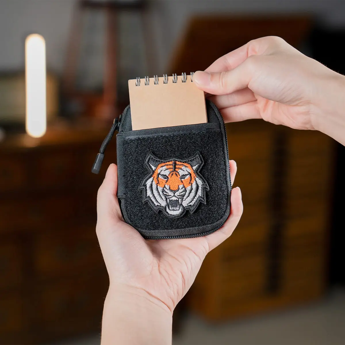 sayram SP1 EDC Pouch Small Nylon Utility Organizer for Men | 8 Pockets, Patches Area, D-Ring, Lightweight (Black) - view 2