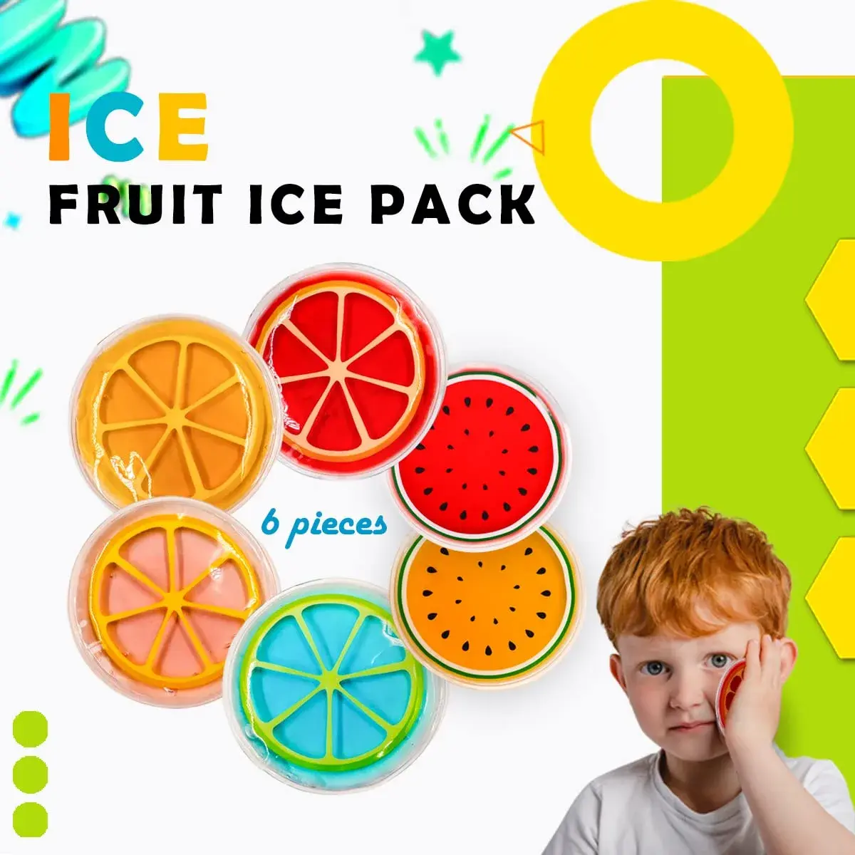Couleurs Kids Ice Pack Gel Cooling Pad 2-Pack (14.4cm x 16cm x 1.3cm) | Reusable Hot & Cold Therapy for Children - view 6