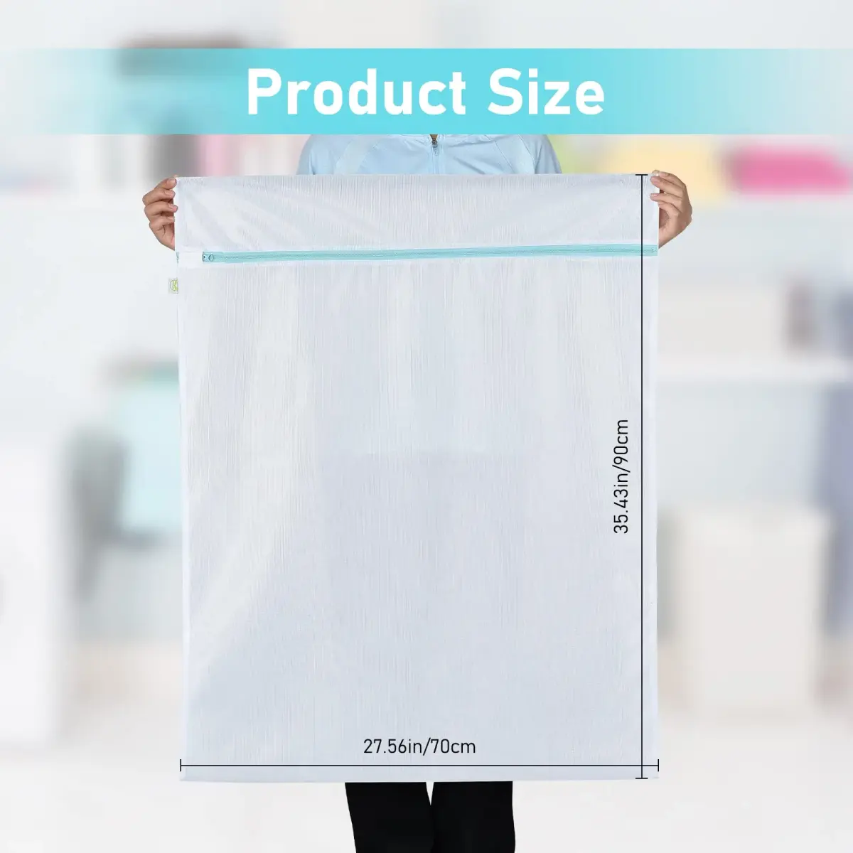 OTraki Large Mesh Laundry Bag 70x90cm (28x35 inch) | Zippered Delicates Net for Machine Washing - view 2