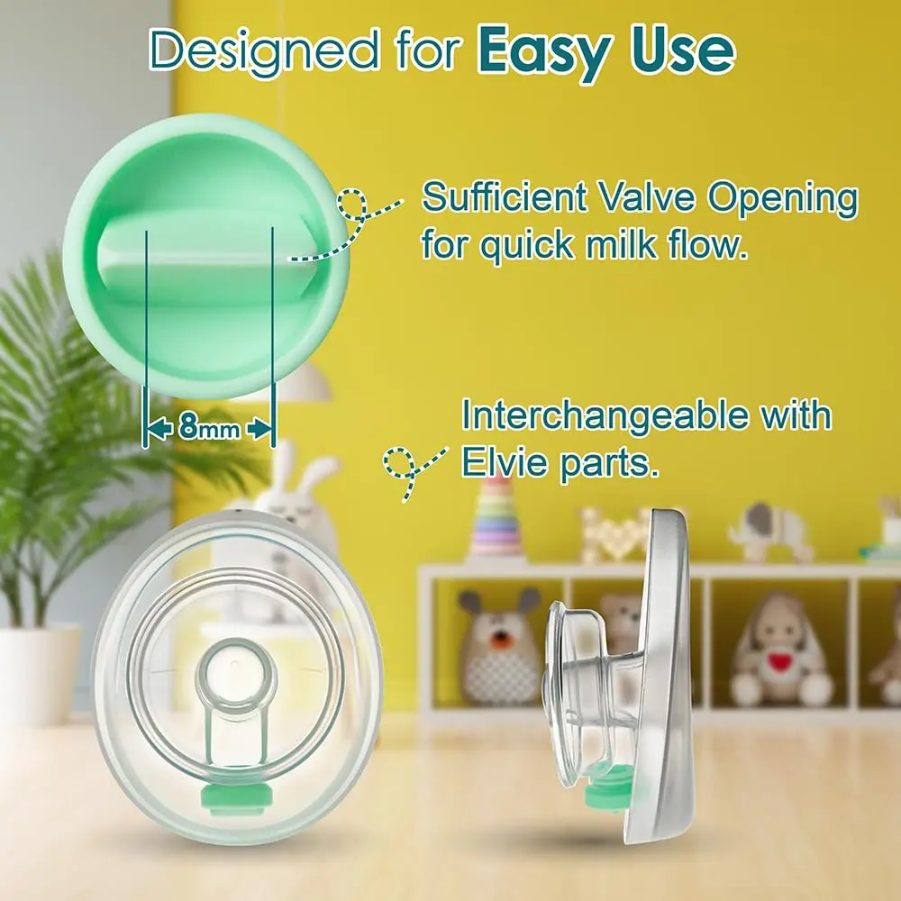 NENESUPPLY Duckbill Valves for Elvie Stride Pump Parts - 4pc Green Silicone | BPA-Free, Medical Grade - view 6