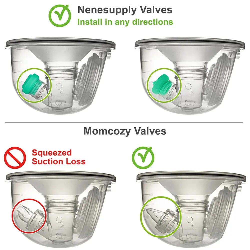 NENESUPPLY Duckbill Valves for Elvie Stride Pump Parts - 4pc Green Silicone | BPA-Free, Medical Grade - view 8