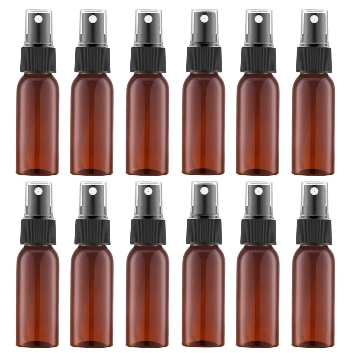 Lil Ray Amber Plastic Spray Bottle 30ml (1 Oz) | 12-Pack Travel Size Fine Mist Sprayer - main product image