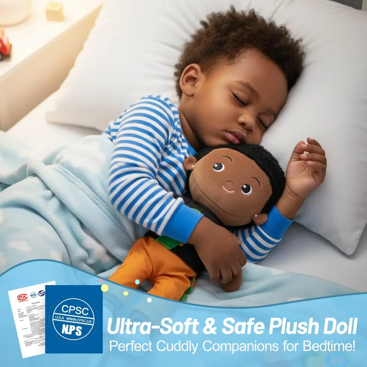 OUOZZZ Soft Black Baby Doll 12.6 Inch (32 cm) | Dinosaur Snuggle Buddy - view 4