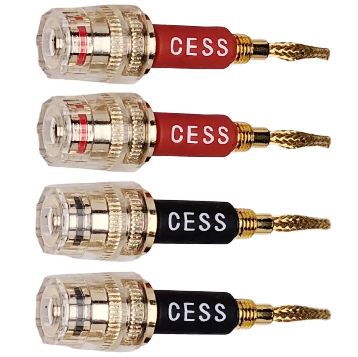 CNCESS Braided Pin Banana Plug to 4mm Female Banana Jack | Secure Speaker Wire Connection - view 2