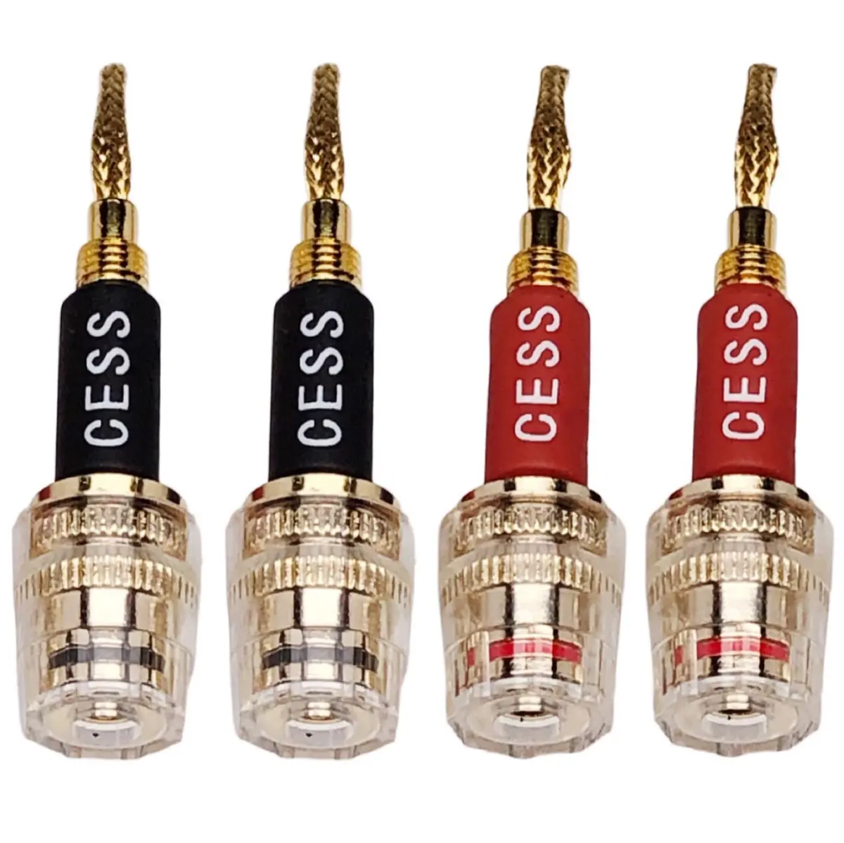 CNCESS Braided Pin Banana Plug to 4mm Female Banana Jack | Secure Speaker Wire Connection - view 4