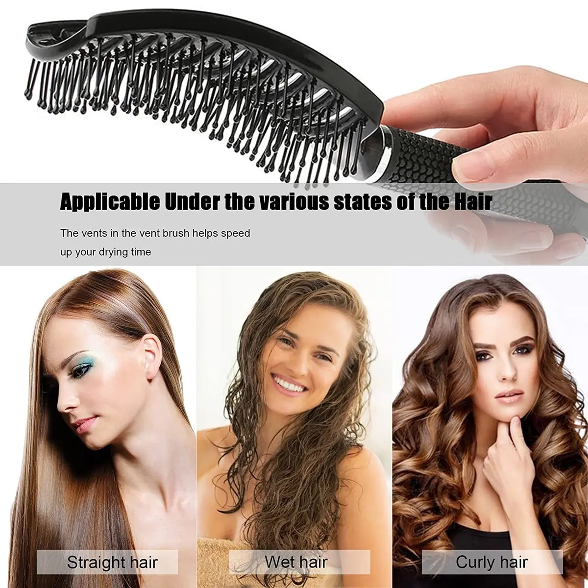 Curved Vented Hair Brush for Fast Blow Drying & Detangling | 24.5cm (9.65 inch) - view 5
