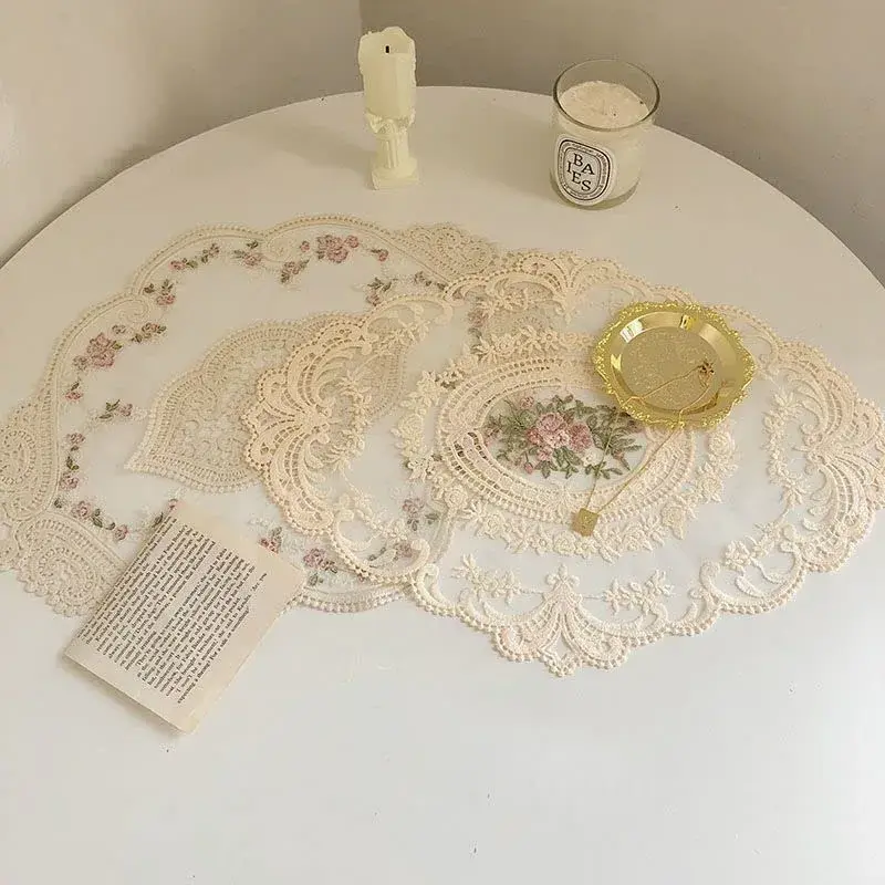 Fiygor Retro Lace Placemats 2-Pack 30x40cm (12x16-in) | Handmade French Crochet Doilies for Dining Tables - view 5
