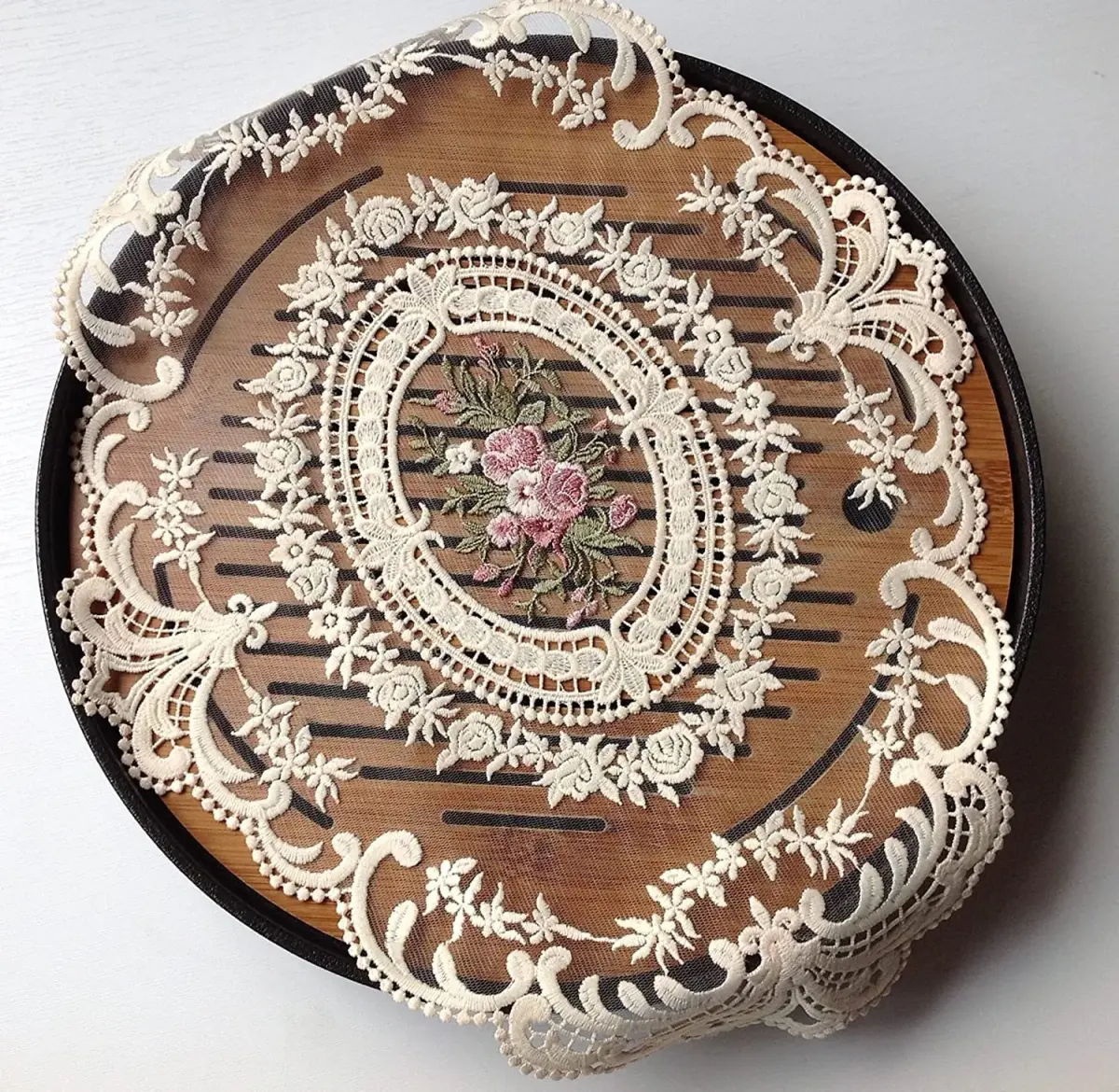 Fiygor Retro Lace Placemats 2-Pack 30x40cm (12x16-in) | Handmade French Crochet Doilies for Dining Tables - view 3