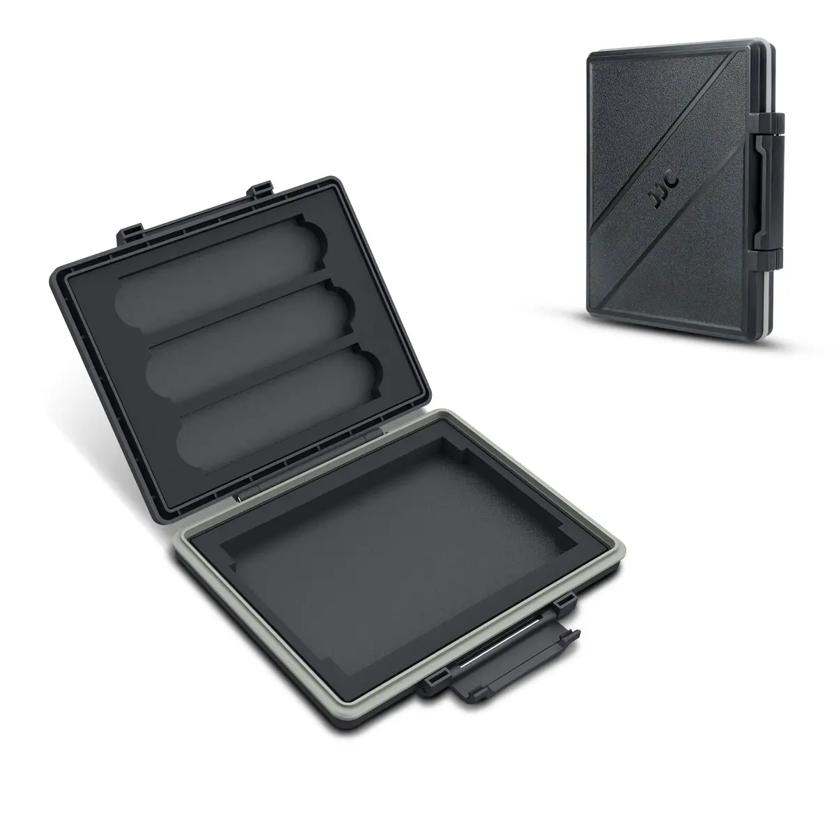 JJC M.2 NVMe SSD & 2.5 inch SSD Carrying Case | Water Resistant, Shockproof, 4-Slot Organizer - main product image