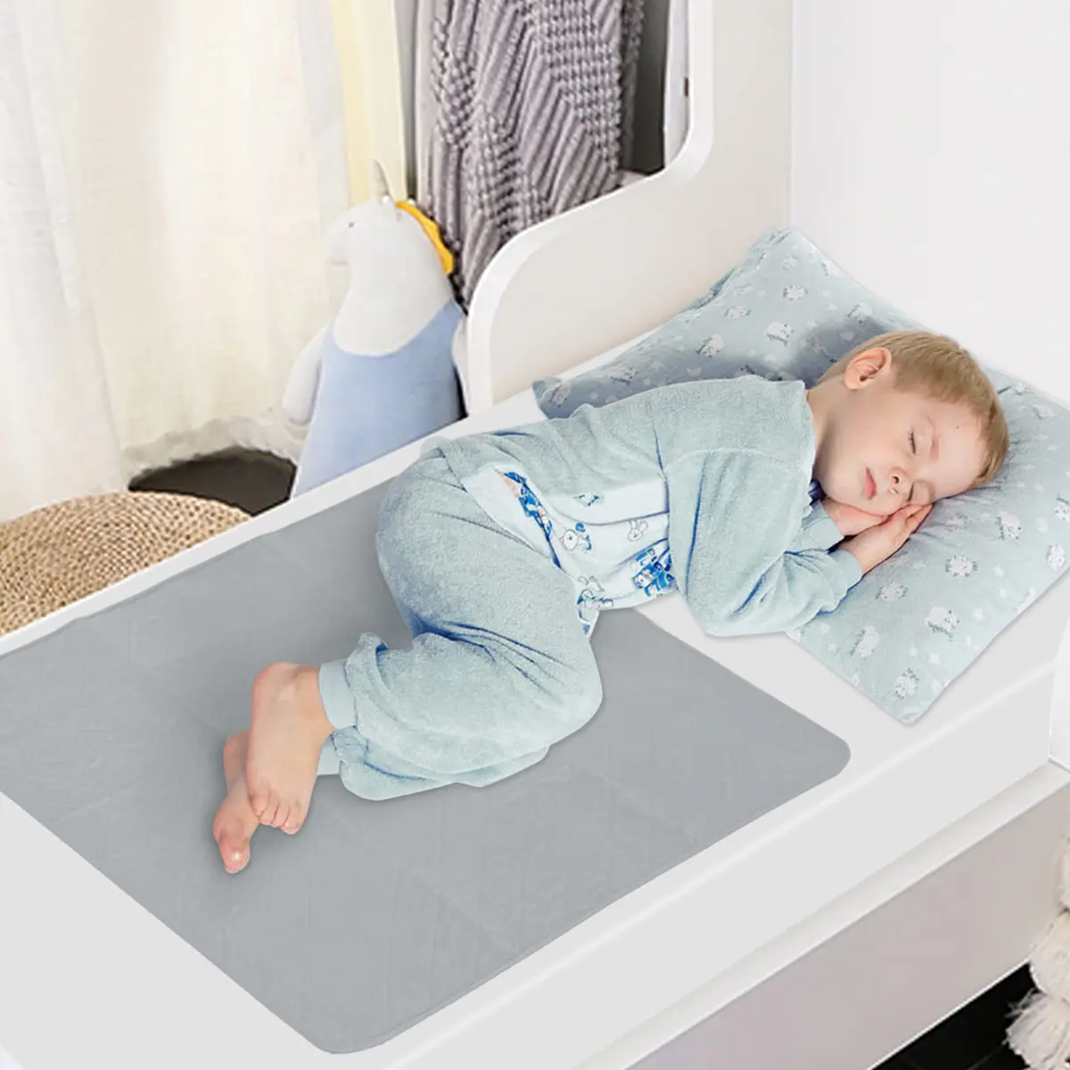 SPRINGSPIRIT Washable Waterproof Bed Pads 34'' x 36'' (2-Pack, Grey) | Absorbent & Non-Slip for Incontinence - view 3