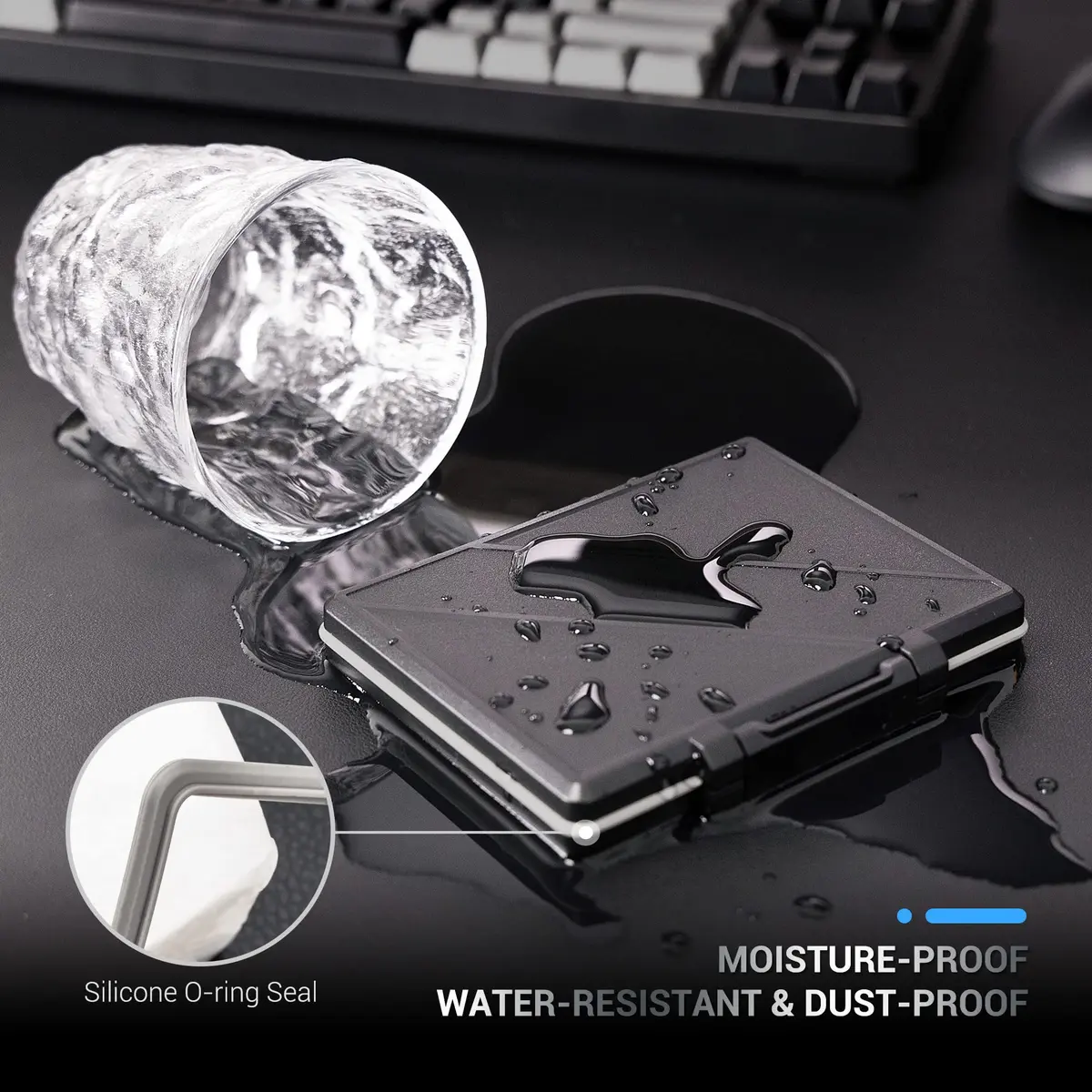JJC 2-Slot 2.5 inch SSD Hard Drive Case | Water-Resistant & Shockproof Storage Box - view 3