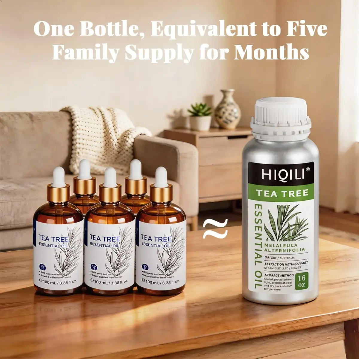 HIQILI Tea Tree Oil 16 Fl Oz (473 ml) | Pure Steam-Distilled for Skin, Hair, DIY & Home - view 2