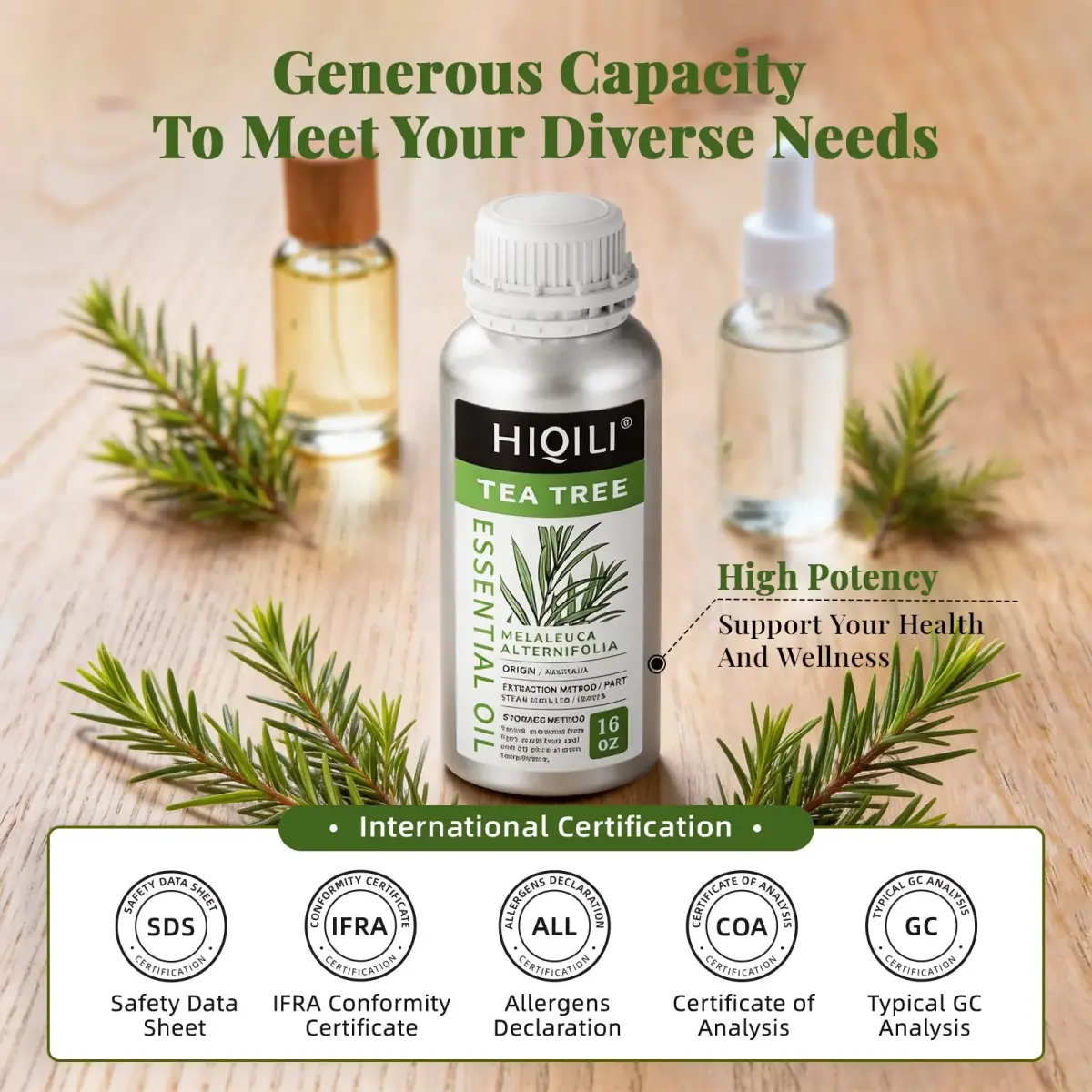 HIQILI Tea Tree Oil 16 Fl Oz (473 ml) | Pure Steam-Distilled for Skin, Hair, DIY & Home - view 7