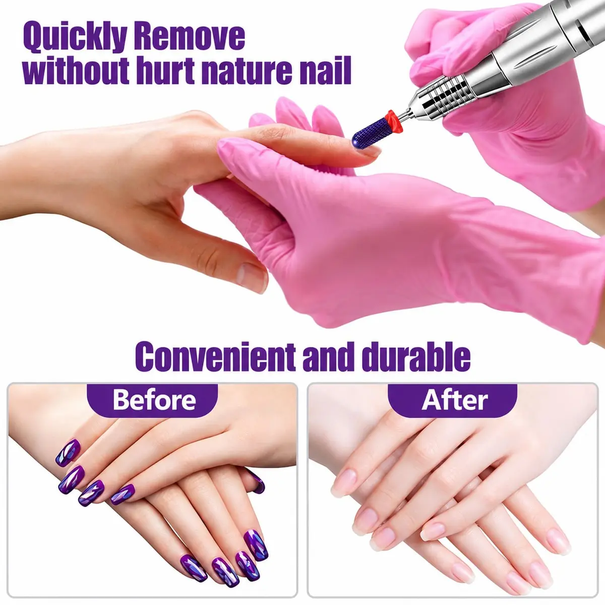 Depvko 3Pcs Carbide Nail Drill Bits | 5-in-1 & Cone Shape for Nail Art (70-120c) - view 4