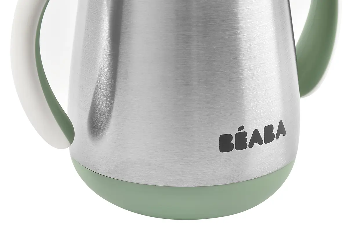 Béaba Stainless Steel Straw Sippy Cup with Removable Handles, Insulated Toddler Cup 250ml (8.5 oz) | Spill-Proof & BPA-Free - view 4