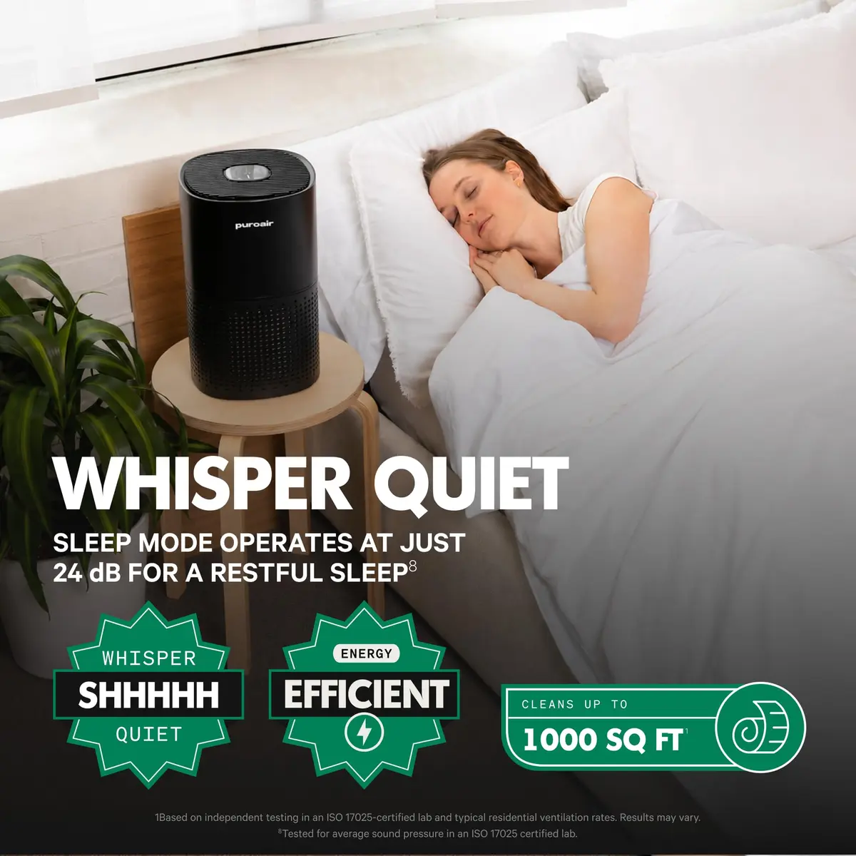 PuroAir 240 HEPA Air Purifiers for Home Pets Bedroom | Large Room 1000 sq ft, 2 Pack, Quiet & Certified - view 6