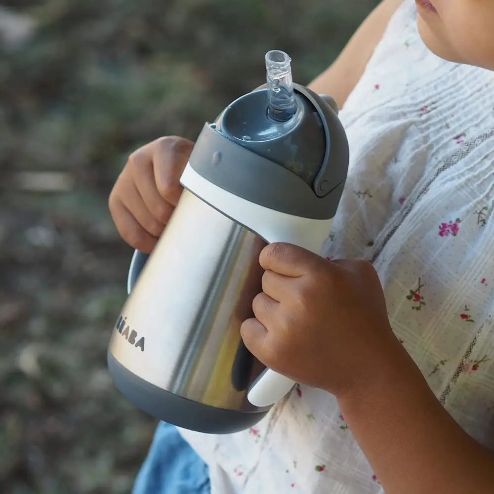 Béaba Stainless Steel Straw Sippy Cup Insulated Toddler Cup 240ml (8.5 oz) | Spill-Proof Leak-Proof for 8+ Months - view 8