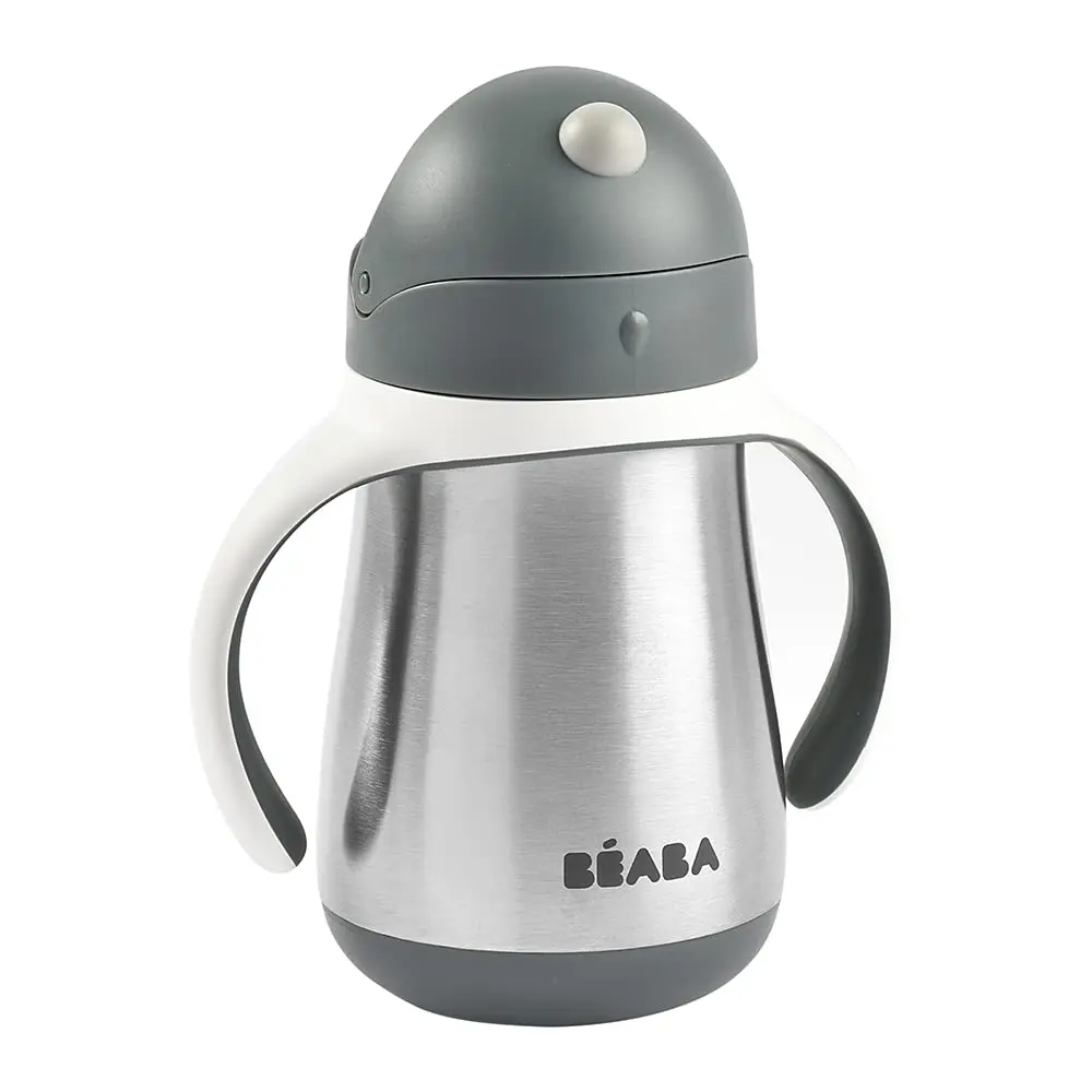 Béaba Stainless Steel Straw Sippy Cup Insulated Toddler Cup 240ml (8.5 oz) | Spill-Proof Leak-Proof for 8+ Months - view 2