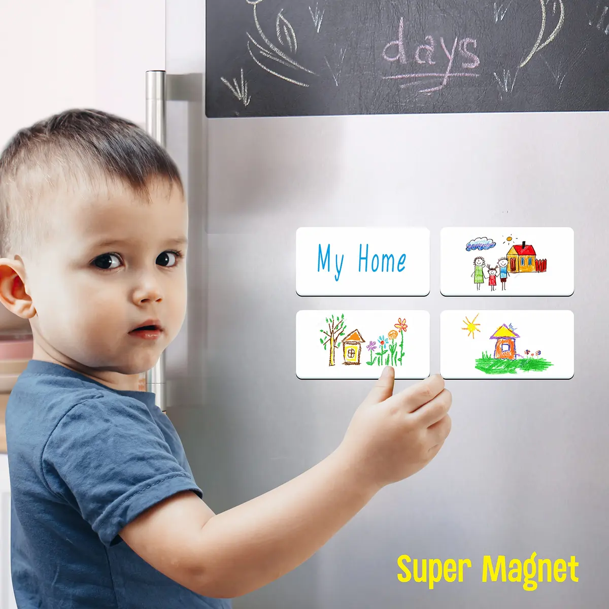 SpriteGru Magnetic Name Tag Label, 55 PCS | Reusable Dry Erase Magnetic Stickers for Whiteboards & Office (2" x 1") - view 5