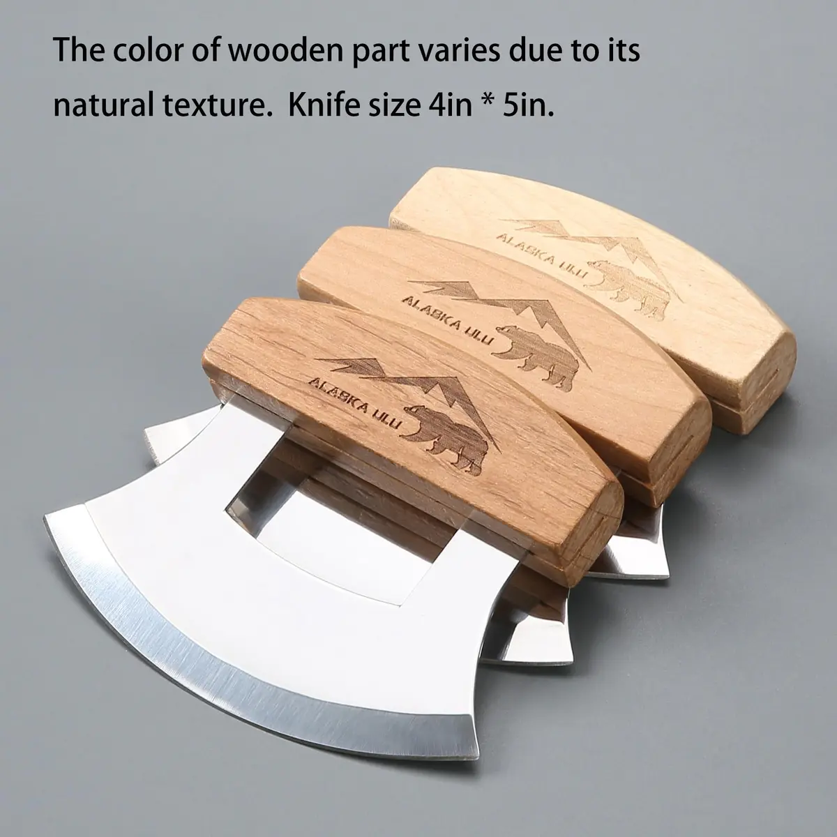 WiuCYS 5inch Alaskan Mezzaluna Ulu Knife | Sharp Salad & Veggie Chopper, Arthritic Friendly - view 6