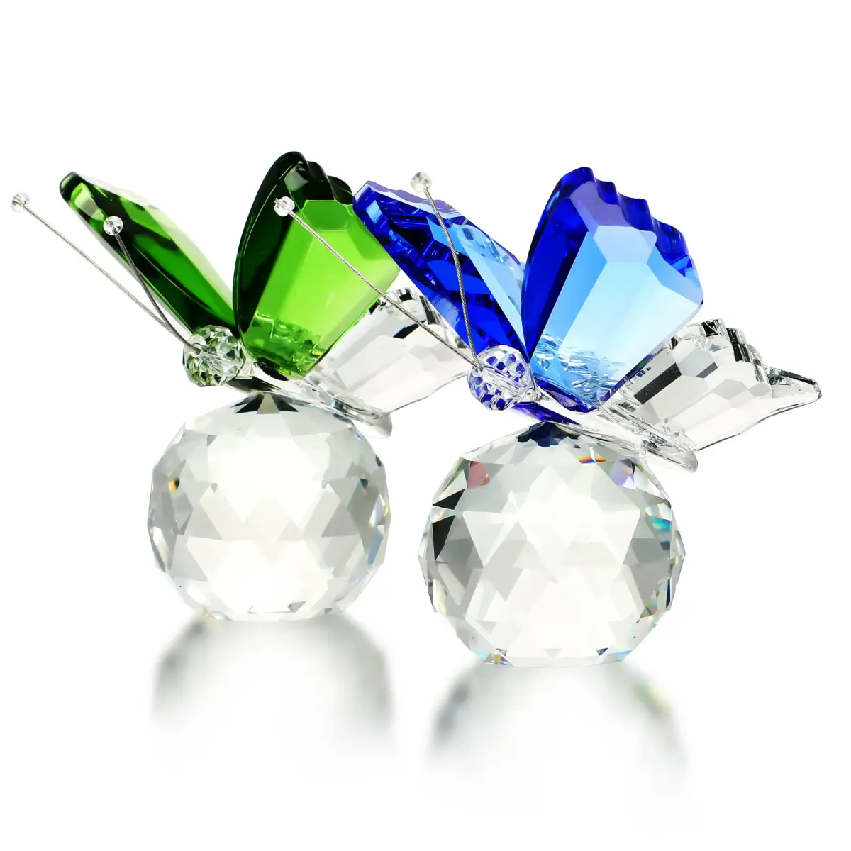 H&D HYALINE & DORA Crystal Butterfly Figurine Set 2 Glass Animal Ornament 5 cm (2*1.7 in) | Decorative Accent for Home & Office - view 8
