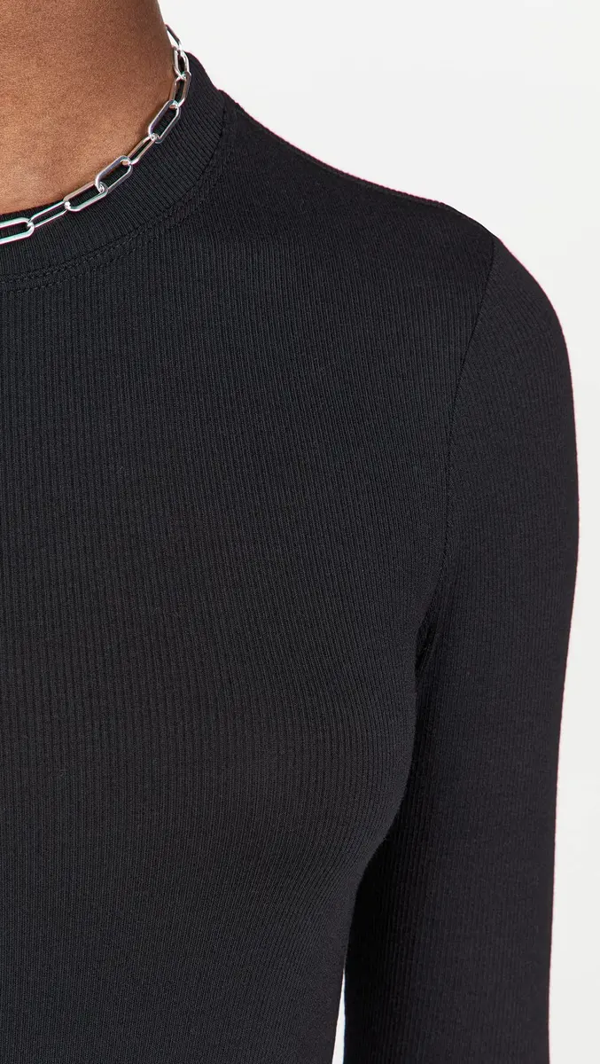 Splits59 Louise Rib Long Sleeve Shirt | Fitted Black Women's Top with Thumbholes (Small) - view 6