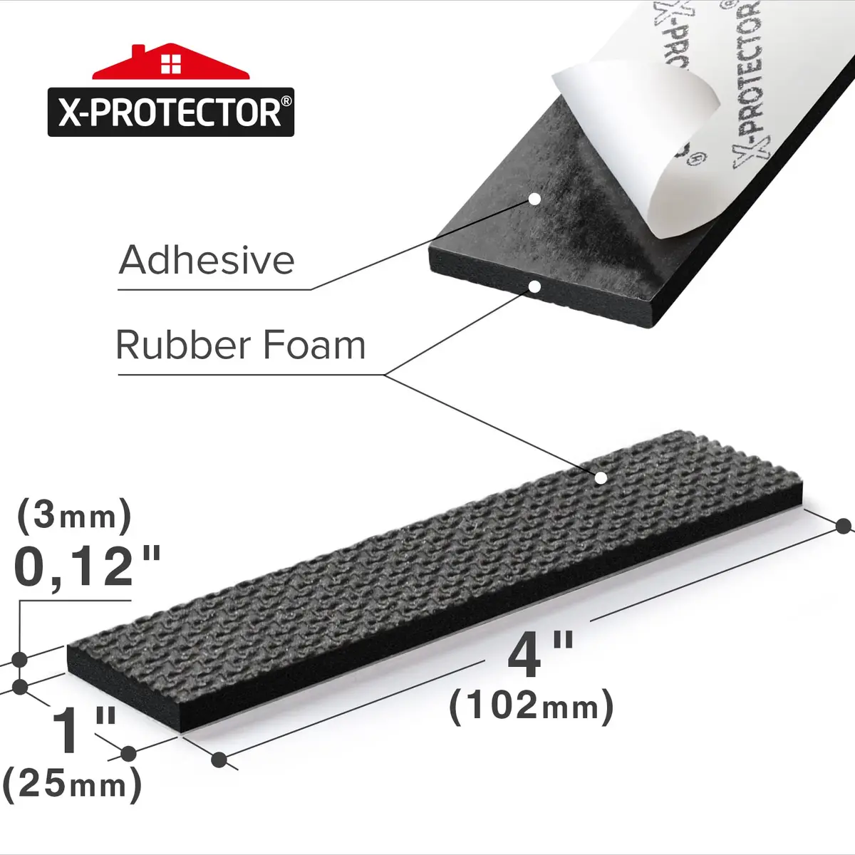 X-Protector Rubber Strip - 8 PC Non Slip Pads - Black Universal Grip Strips | Surface Scratch & Slip Prevention - view 4