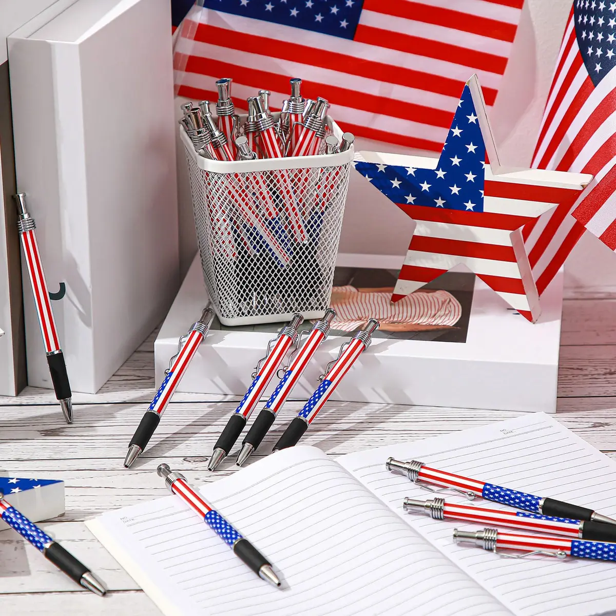 Tenare American Flag Ballpoint Pens - 200 Pcs Bulk Pack | Smooth Writing, Patriotic Theme - view 5