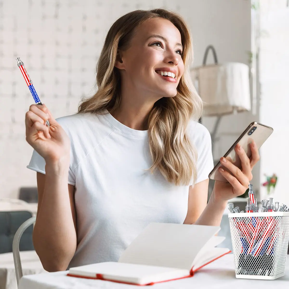 Tenare American Flag Ballpoint Pens - 200 Pcs Bulk Pack | Smooth Writing, Patriotic Theme - view 6