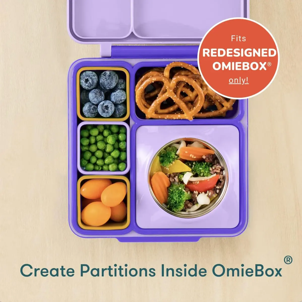 OmieBox Leakproof Dips Containers 118ml (4 fl oz) | Pack of 2 Purple/Orange | Food Safe Silicone - view 3