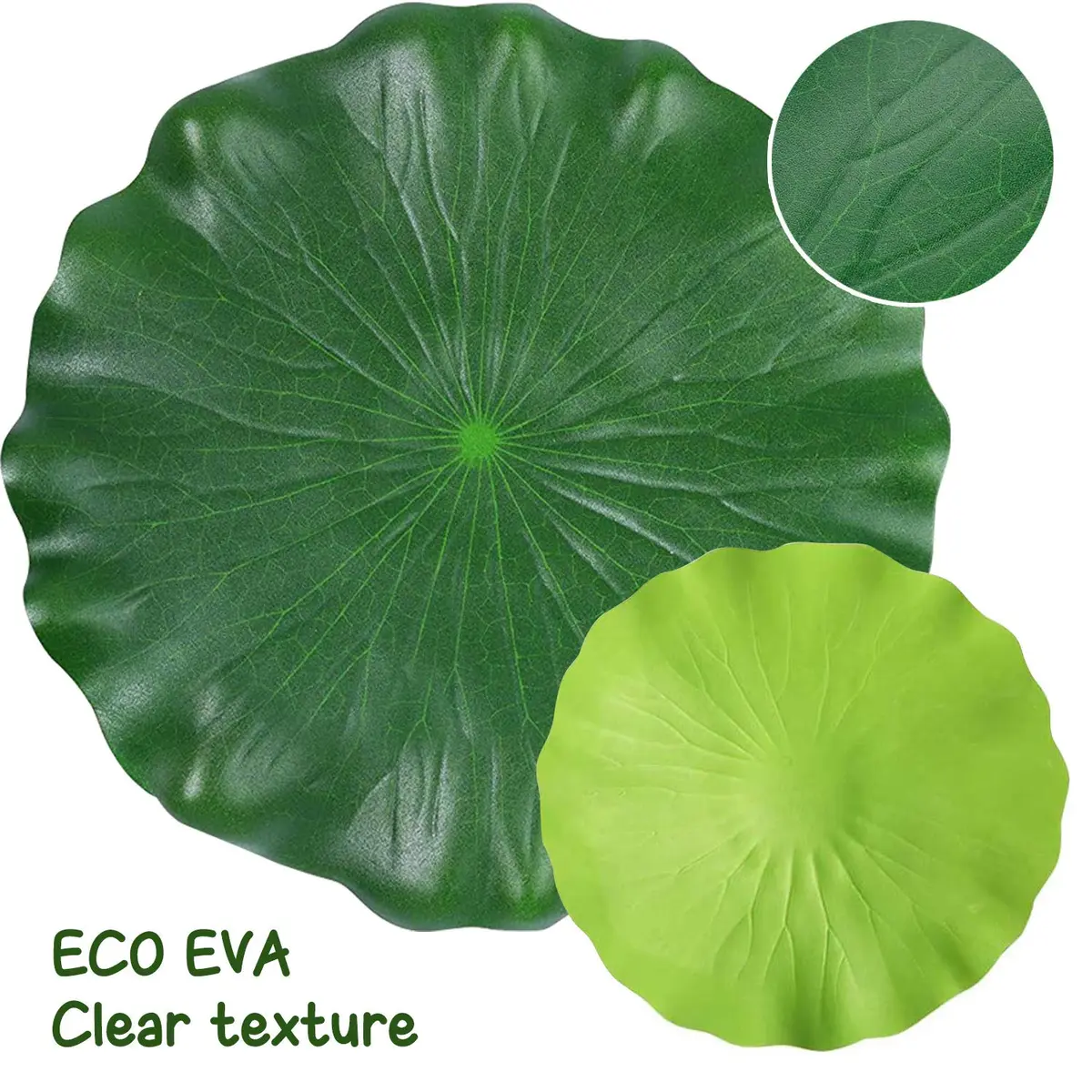 ZAUGONTW Artificial Lily Pads for Ponds, 20 Pcs Realistic Floating Lotus Leaves | Green EVA Aquarium Decor - view 7