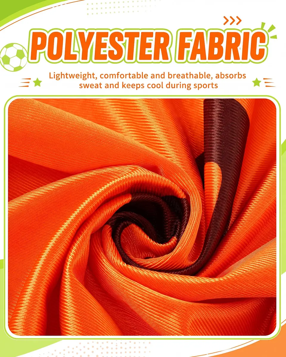 Yahenda 24 Pcs Soccer Pinnies Numbered Vests Adult, Large, Green, Orange | Reversible, Breathable & Easy to Maintain - view 6