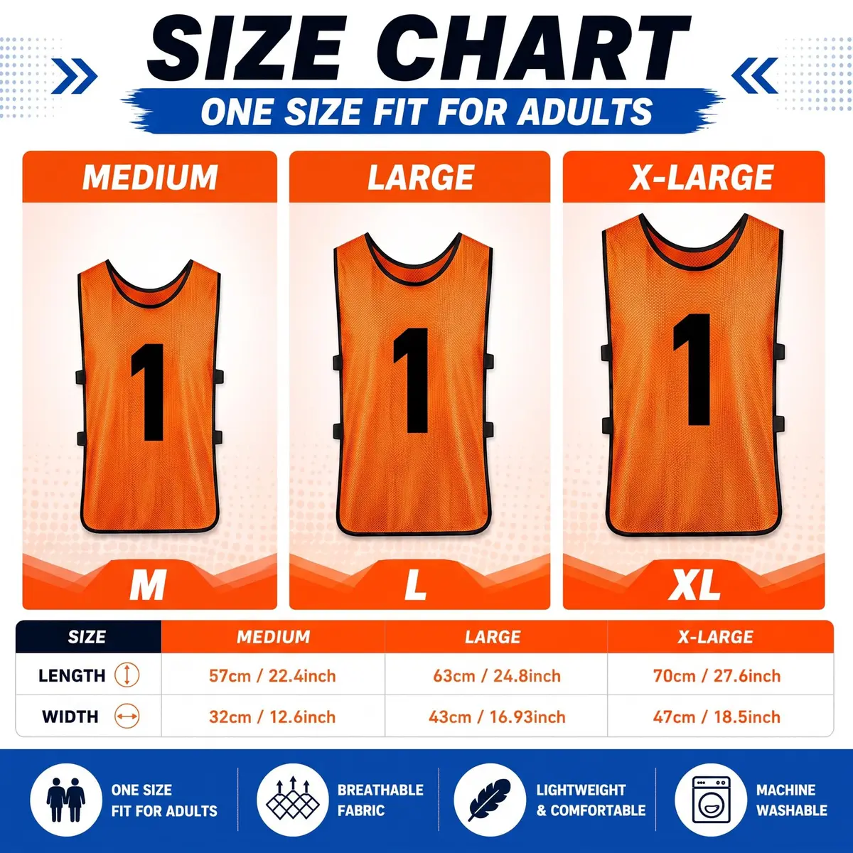 Yahenda 24 Pcs Soccer Pinnies Numbered Vests Adult, Large, Green, Orange | Reversible, Breathable & Easy to Maintain - view 2
