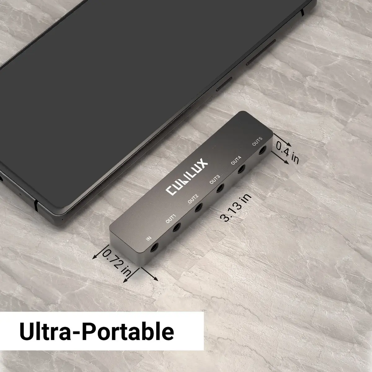 Cubilux 5-Way 3.5mm AUX Splitter | Aluminum Case 5-Channel Stereo Headphone Adapter - view 6