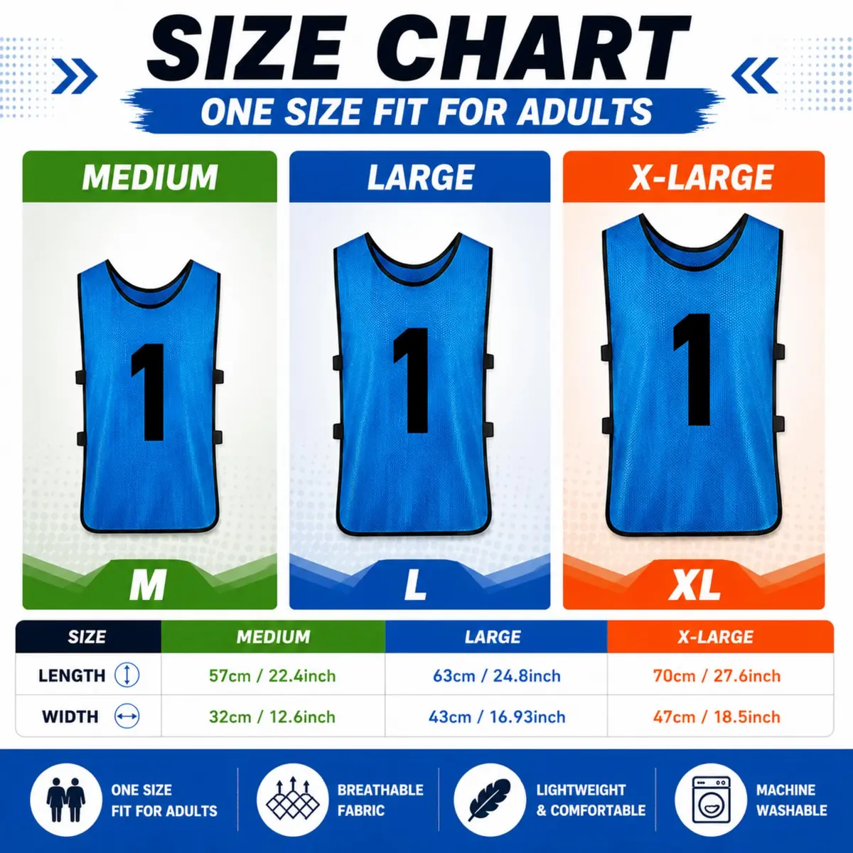 Yahenda 24 Pcs Soccer Pinnies Numbered Vests Large | Reversible Team Practice Jerseys - view 2