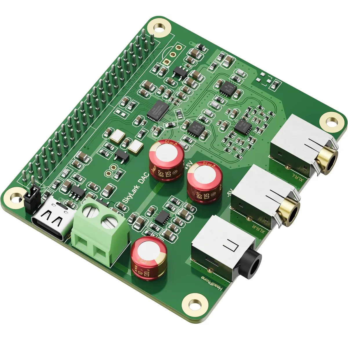 InnoMaker HiFi DAC Pro Hat with ES9038Q2M Chip for Raspberry Pi 5/4/3B+/3B/Zero | High-Resolution 384KHz/32bit & DSD512 Audio Card - main product image