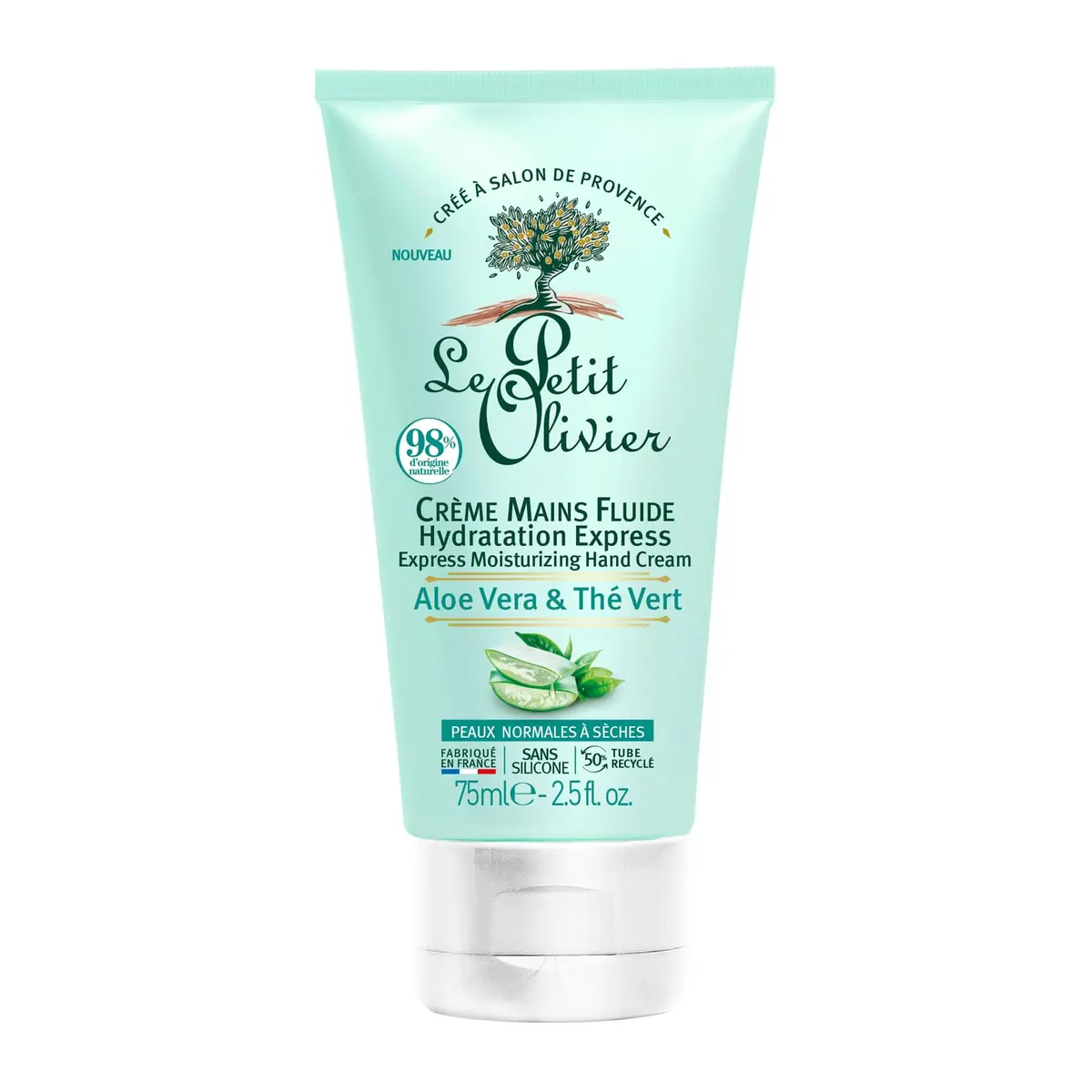 Le Petit Olivier Hand Cream 2.5 Oz | Aloe Vera & Green Tea Moisturizer for Dry & Normal Skin - main product image