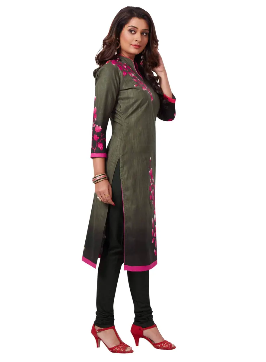 Miraan Women's Cotton Printed Readymade Salwar Suit Set X-Large Green - view 3