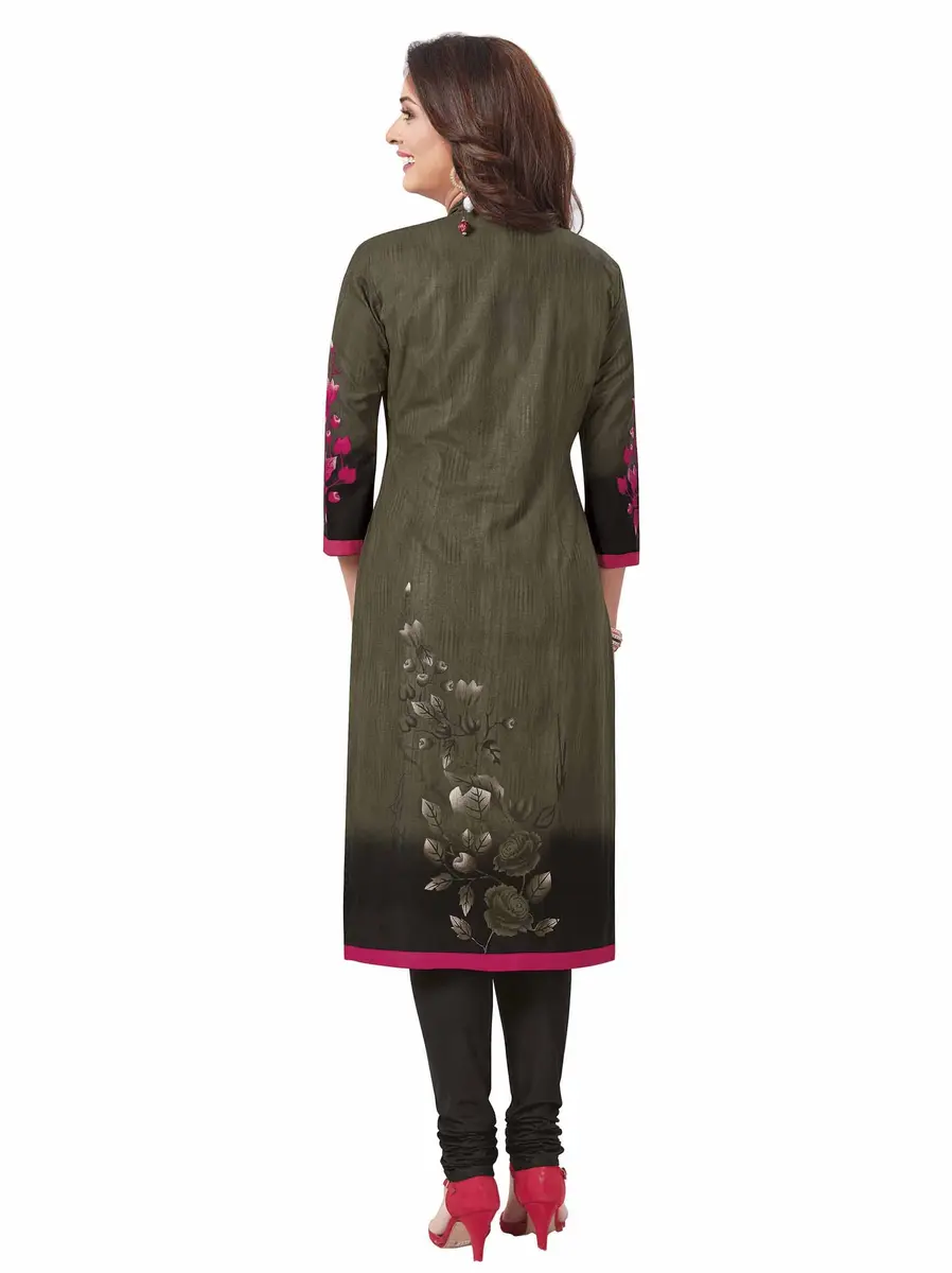 Miraan Women's Cotton Printed Readymade Salwar Suit Set - Medium Green - view 2