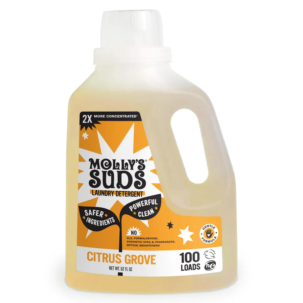 Molly's Suds Liquid Laundry Detergent Citrus Grove 1.56 L (52 Fl Oz) | Hypoallergenic & Sensitive Skin Formula - main product image