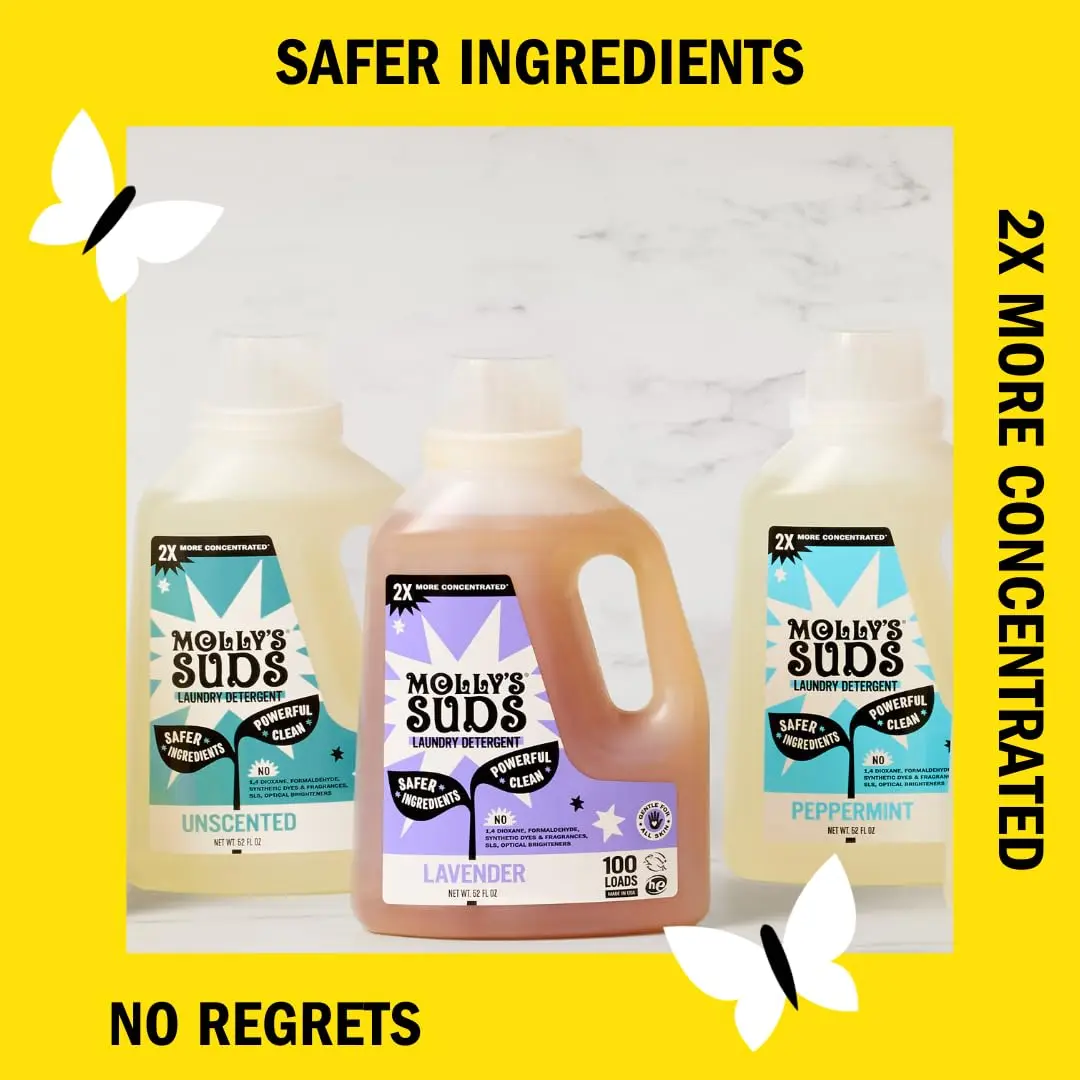 Molly's Suds Liquid Laundry Detergent Lavender 1.54 L (52 Fl Oz) | Gentle, Concentrated Formula for Sensitive Skin - view 3