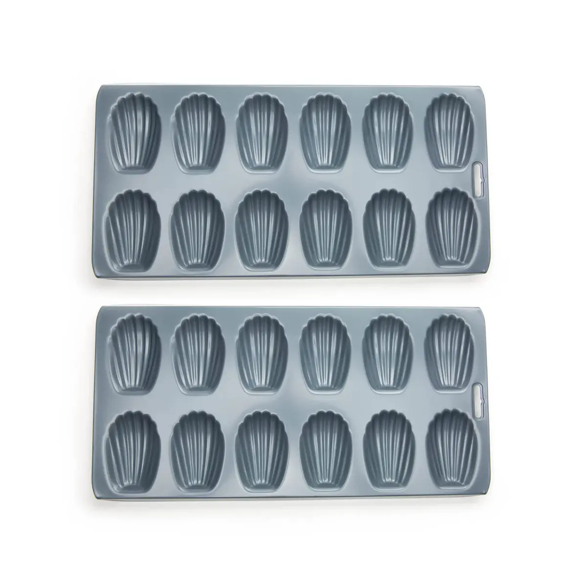 Fox Run Premium Non-Stick Madeleine Pan, Set of 2, 12 Cup Shell Cookie Pans | Heavy Duty Carbon Steel, Even Heat, Easy Release - main product image